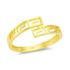 14K Solid Gold Greek Key Ring Byzantine Wedding Band