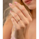 14K Solid Gold Hamsa Hand CZ Ring – Stackable Protection Jewelry for Her Sacred Symbolic Diamond Simulant Ring - Rings