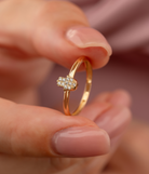 14K Solid Gold Hamsa Hand CZ Ring – Stackable Protection Jewelry for Her Sacred Symbolic Diamond Simulant Ring - Rings