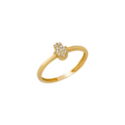 14K Solid Gold Hamsa Hand CZ Ring – Stackable Protection Jewelry for Her Sacred Symbolic Diamond Simulant Ring - Rings