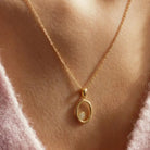 14K Solid Gold Handmade Oval Pendant Necklace Diamond Accent Love Symbol Jewelry - Jewelry