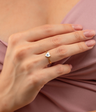 14K Solid Gold Heart Evil Eye Handmade Ring White - Rings