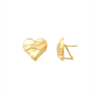 14K Solid Gold Heart Omega Back Post Earring - Earrings