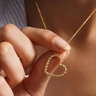 14K Solid Gold Heart Pendant Necklace Twisted Rope Design Handmade Jewelry - Pendants