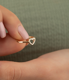 14k Solid Gold Heart Ring - Rings