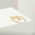 14k Solid Gold Heart Ring - Rings
