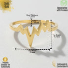 14K Solid Gold Heartbeat Ring EKG Lifeline Promise Ring