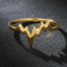 14K Solid Gold Heartbeat Ring EKG Lifeline Promise Ring