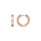 14K Solid Gold Hoop Huggie Earrings – 11mm Chunky Stacking Everyday Hoops for Women - Single (1 Earring) / 14K Rose