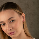 14K Solid Gold Hoop Huggie Earrings | 21mm Everyday Stacking Hoops for Women | Set of 2 - Hoop Earrings