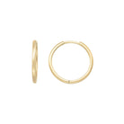 14K Solid Gold Hoop Huggie Earrings | 21mm Everyday Stacking Hoops for Women | Set of 2 - Hoop Earrings