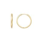 14K Solid Gold Hoop Huggie Earrings | 21mm Everyday Stacking Hoops for Women | Set of 2 - Hoop Earrings