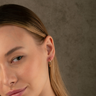 14K Solid Gold Hoop Huggie Earrings | 21mm Everyday Stacking Hoops for Women | Set of 2 - Hoop Earrings