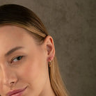 14K Solid Gold Hoop Huggie Earrings | 21mm Everyday Stacking Hoops for Women | Set of 2 - Hoop Earrings