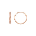 14K Solid Gold Hoop Huggie Earrings | 21mm Everyday Stacking Hoops for Women | Set of 2 - Single (1 Earring) / 14K Rose