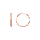 14K Solid Gold Hoop Huggie Earrings | 21mm Everyday Stacking Hoops for Women | Set of 2 - Single (1 Earring) / 14K Rose