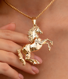 14K Solid Gold Horse Pendant - Pendants
