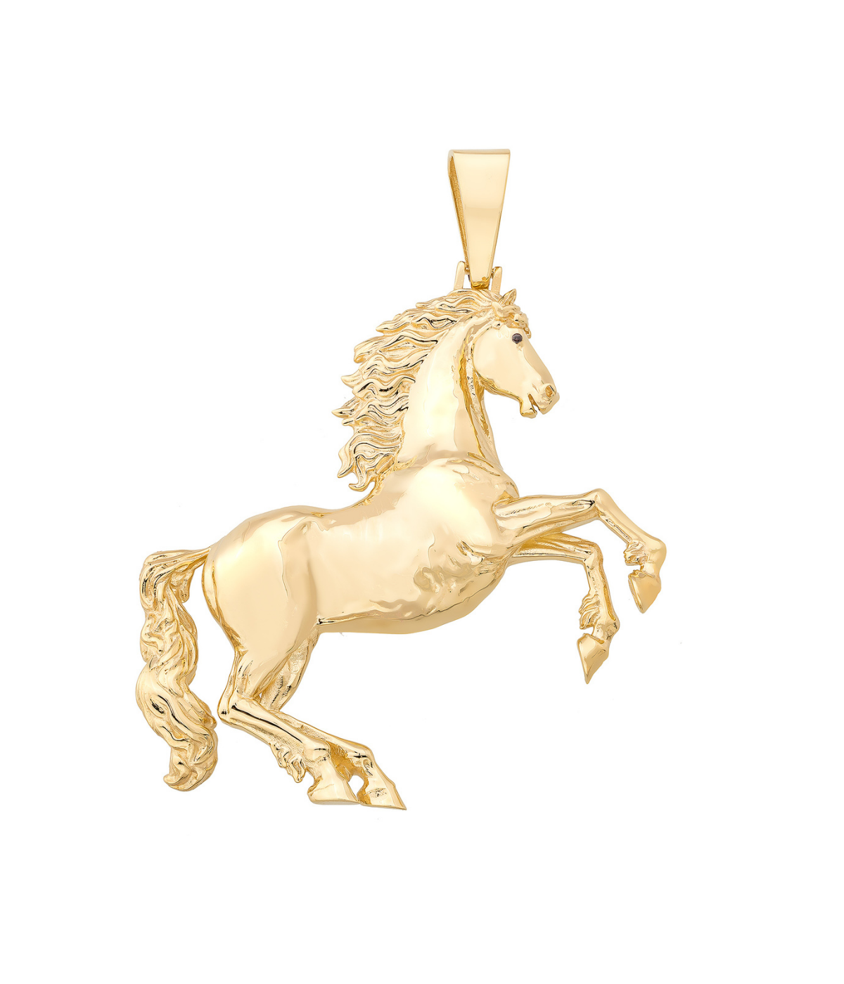 14K Solid Gold Horse Pendant - Pendants