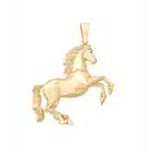 14K Solid Gold Horse Pendant - Pendants