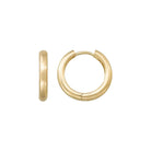 14K Solid Gold Huggie Hoop Earrings | 10.5mm & 14.2mm Everyday Hoops for Women - Single Small / 14K Yellow Gold - Hoop
