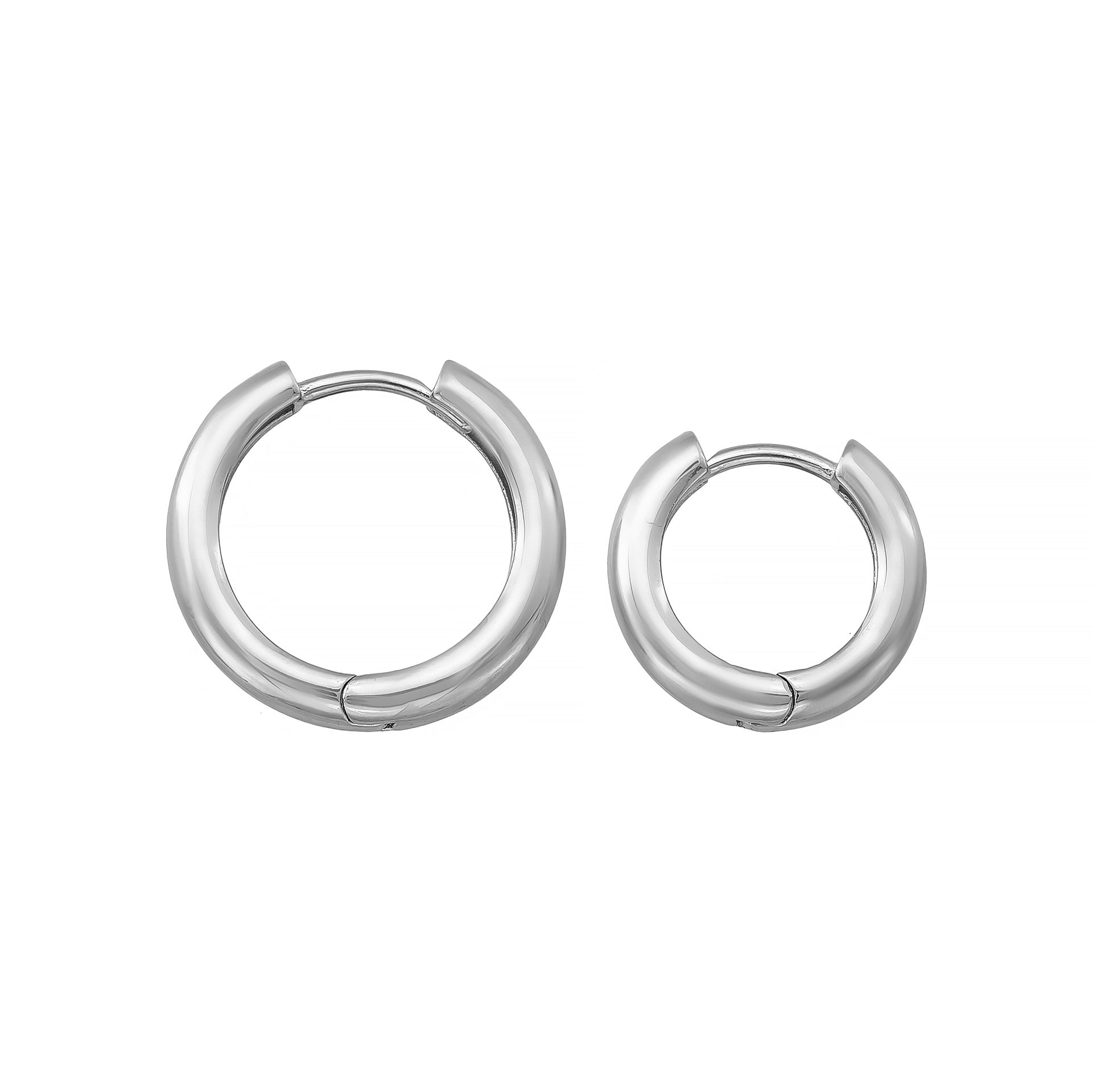14K Solid Gold Huggie Hoop Earrings | 10.5mm & 14.2mm Everyday Hoops for Women - Hoop Earrings