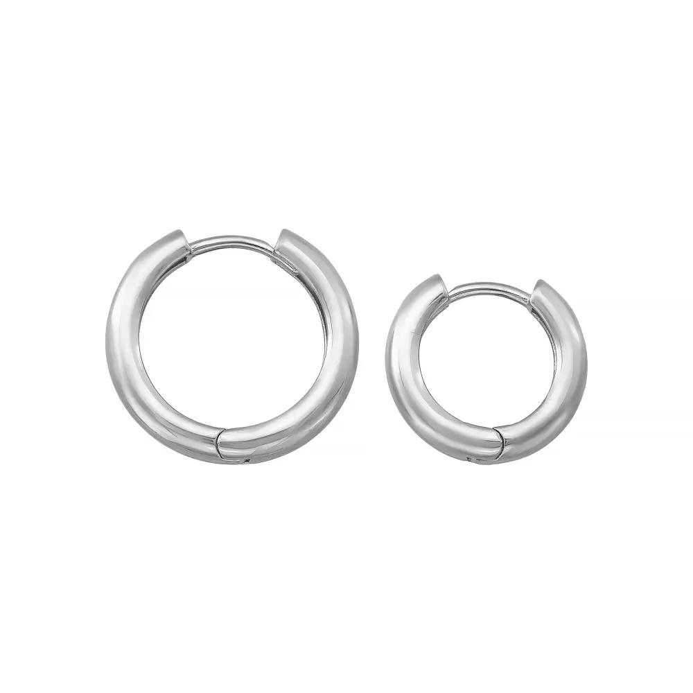14K Solid Gold Huggie Hoop Earrings | 10.5mm & 14.2mm Everyday Hoops for Women - Hoop Earrings