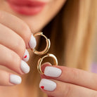 14K Solid Gold Huggie Hoop Earrings | 10.5mm & 14.2mm Everyday Hoops for Women - Hoop Earrings