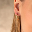 14K Solid Gold Huggie Hoop Earrings | 19mm Stackable Everyday Hoops for Women - Hoop Earrings