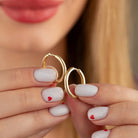 14K Solid Gold Huggie Hoop Earrings | 19mm Stackable Everyday Hoops for Women - Hoop Earrings