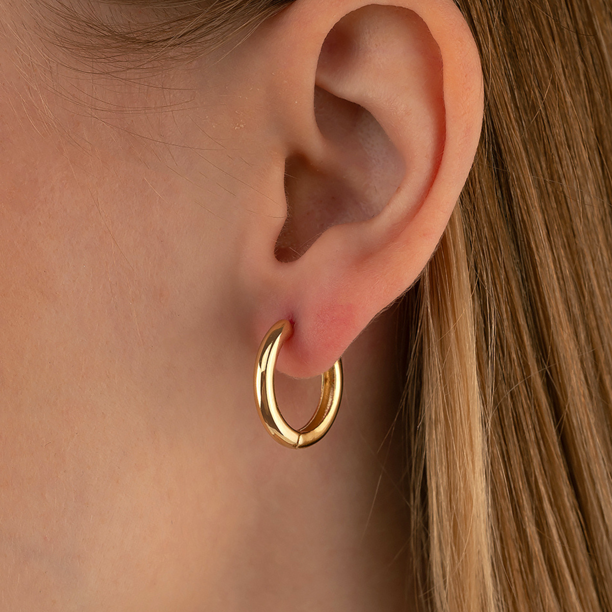 14K Solid Gold Huggie Hoop Earrings | Tiny Moon & Sun Design Hoops for Women - Hoop Earrings