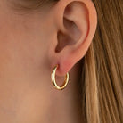 14K Solid Gold Huggie Hoop Earrings | Tiny Moon & Sun Design Hoops for Women - Hoop Earrings