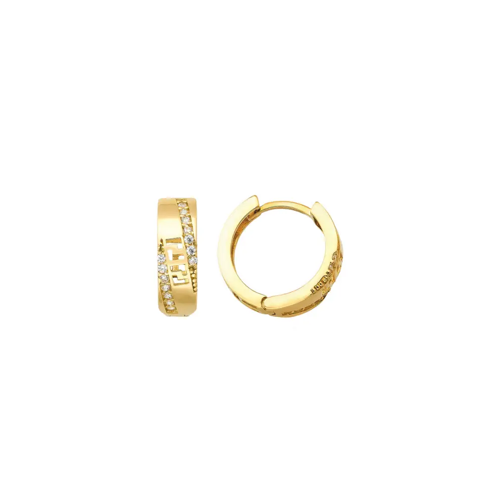 14K Solid Gold Huggies Dainty Earring - Earrings