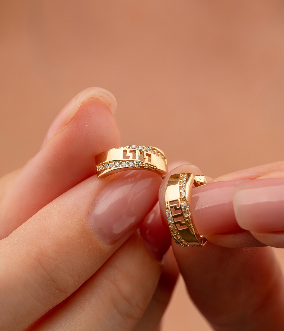 14K Solid Gold Huggies Dainty Earring - Earrings