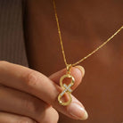 14K Solid Gold Infinity Cross Necklace Eternal Faith Love Pendant Religious Jewelry Gift for Her Baptism Present Dainty