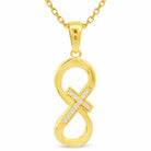 14K Solid Gold Infinity Cross Necklace Eternal Faith Love Pendant Religious Jewelry Gift for Her Baptism Present Dainty
