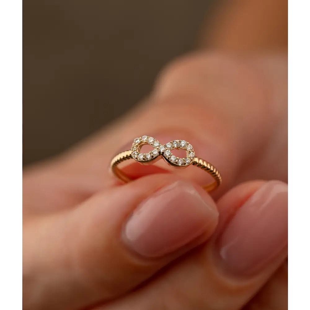 14k Solid Gold Infinity Ring - Rings