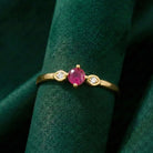 14K Solid Gold Infinity Ring Ruby CZ Ring Minimal Jewelry with Cubic Zirconia for Women