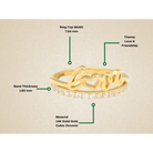 14K Solid Gold Initial Love Ring Script Love Ring - Stackable Rings