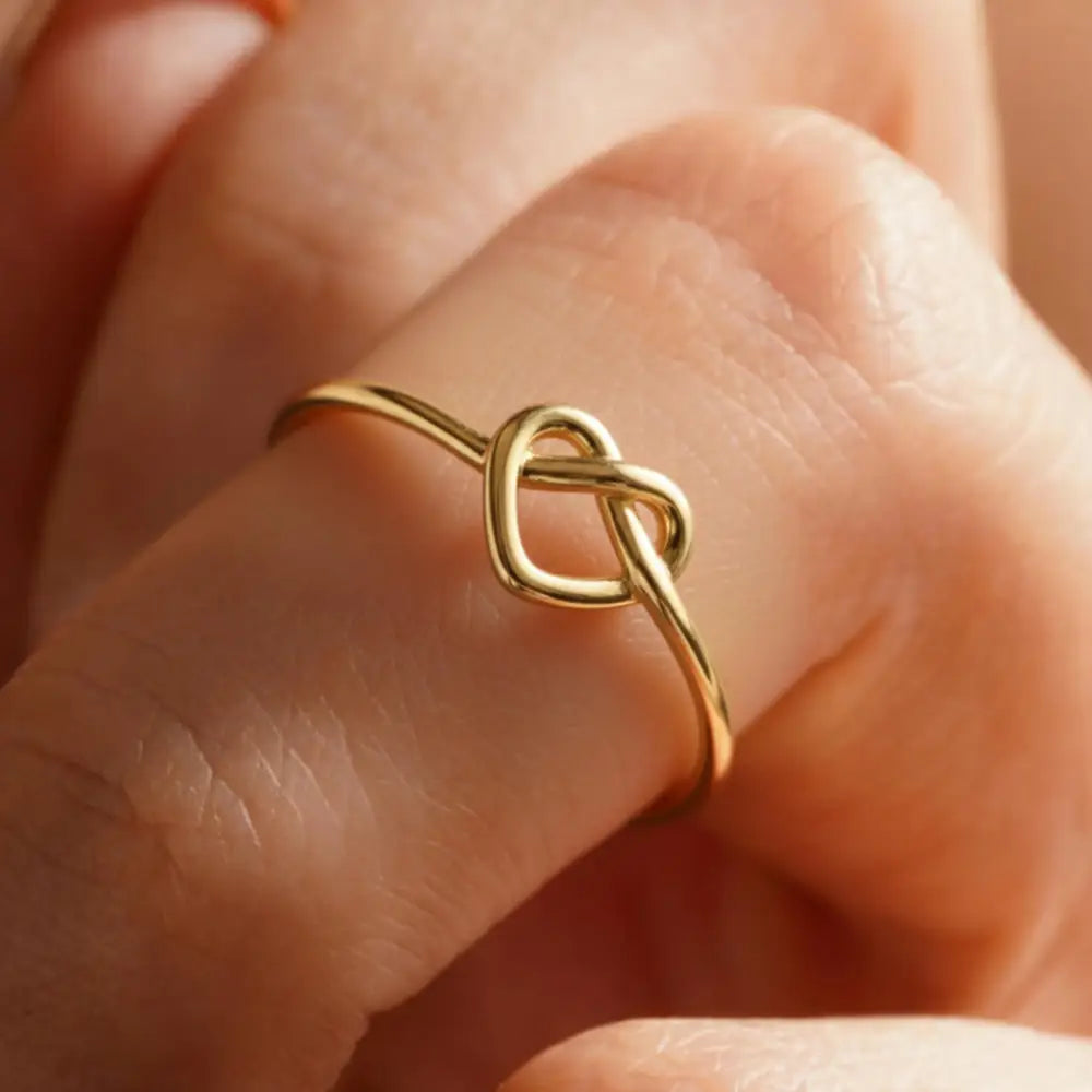 14K Solid Gold Knot Ring Elegant Handcrafted Jewelry for Women
