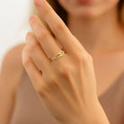 14k Solid Gold Knot Ring Minimalist Stacking Ring for Women Wedding Band