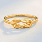 14k Solid Gold Knot Ring Minimalist Stacking Ring for Women Wedding Band