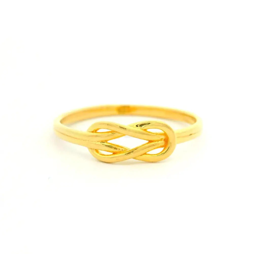 14k Solid Gold Knot Ring Minimalist Stacking Ring for Women Wedding Band