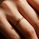 14K Solid Gold Letter J Ring Initial Jewelry for Women