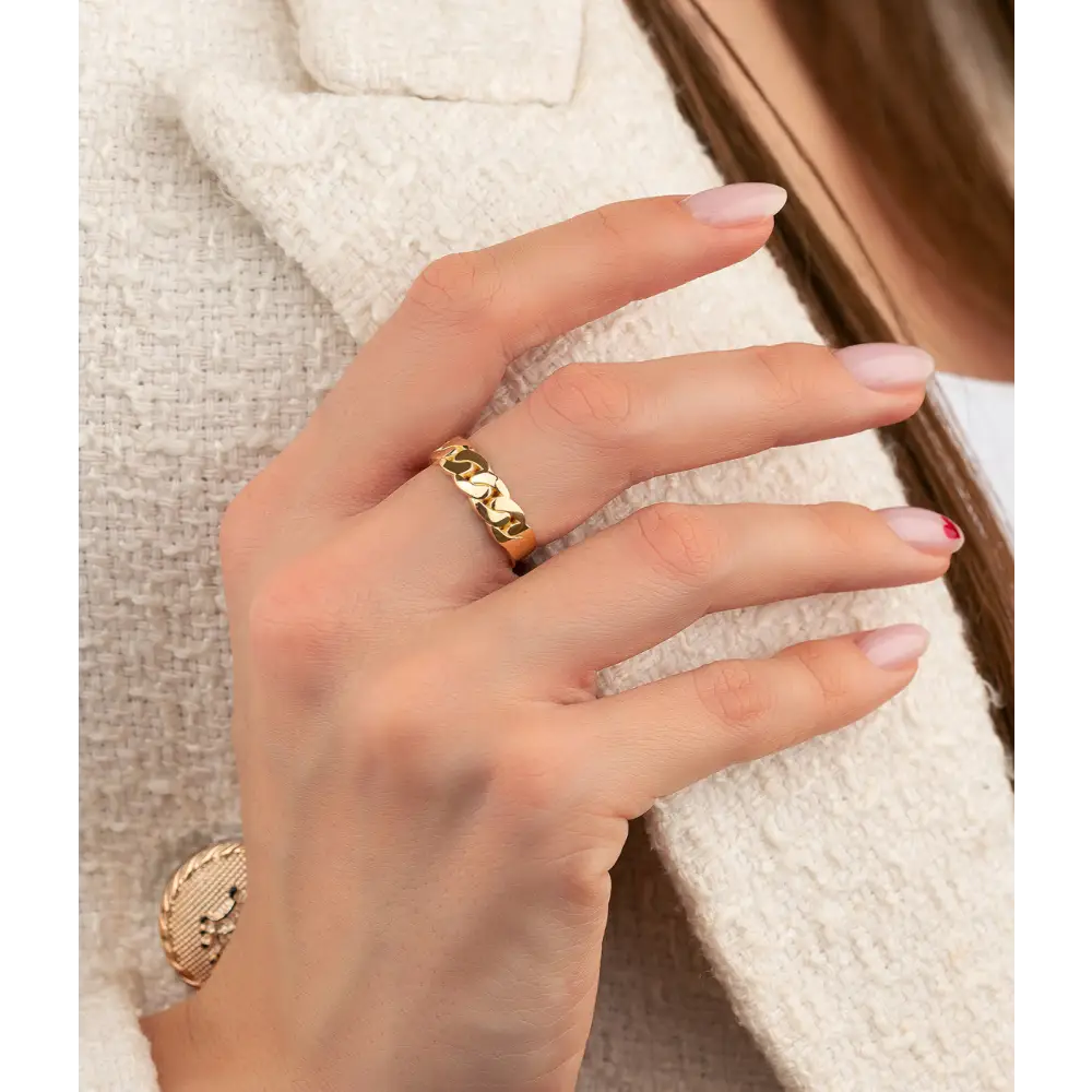 14K Solid Gold Miami Cuban Ring - Rings