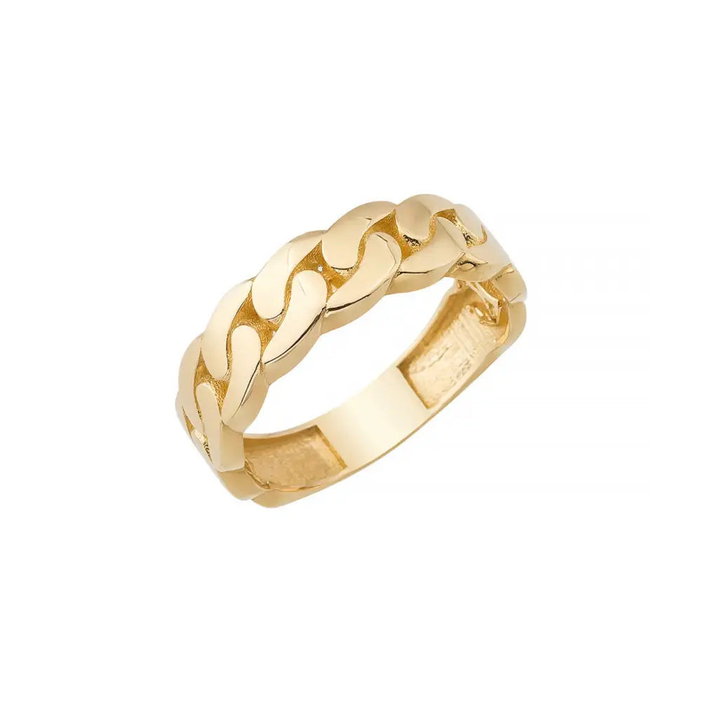 14K Solid Gold Miami Cuban Ring - Rings