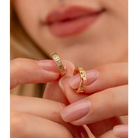 14K Solid Gold Minimalist Hoops Huggies Earrings - Earrings