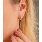 14K Solid Gold Minimalist Hoops Huggies Earrings - Earrings