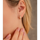 14K Solid Gold Minimalist Tiny Hoop Earring - Earrings