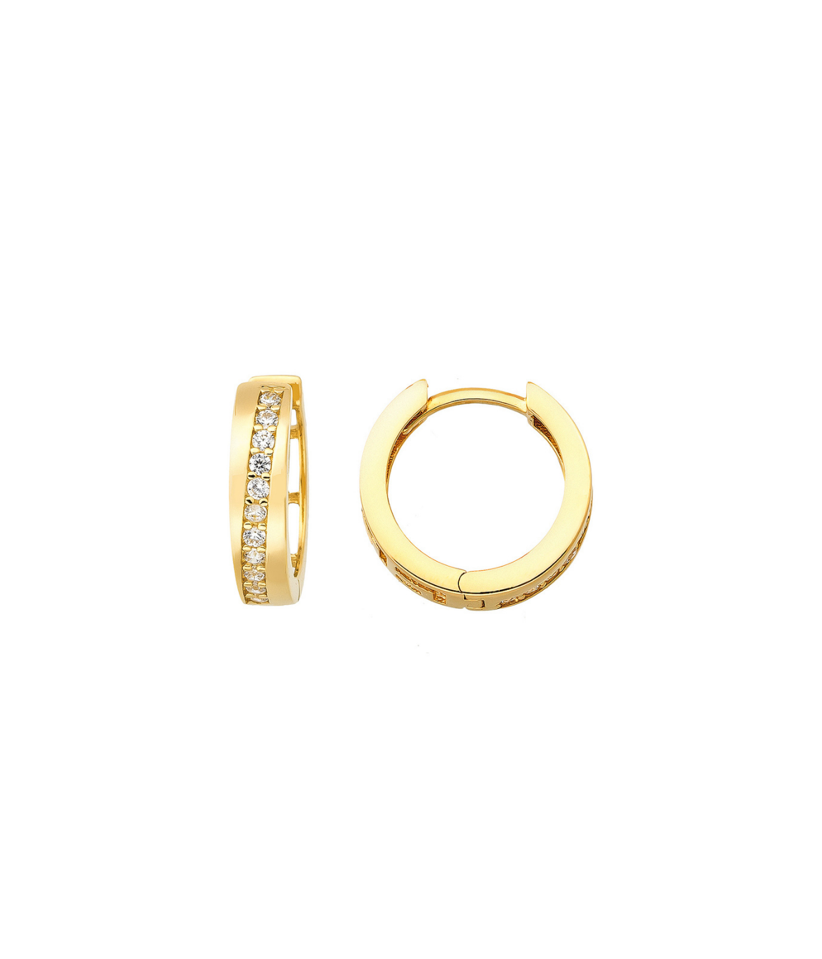 14K Solid Gold Minimalist Tiny Hoop Earring - Earrings
