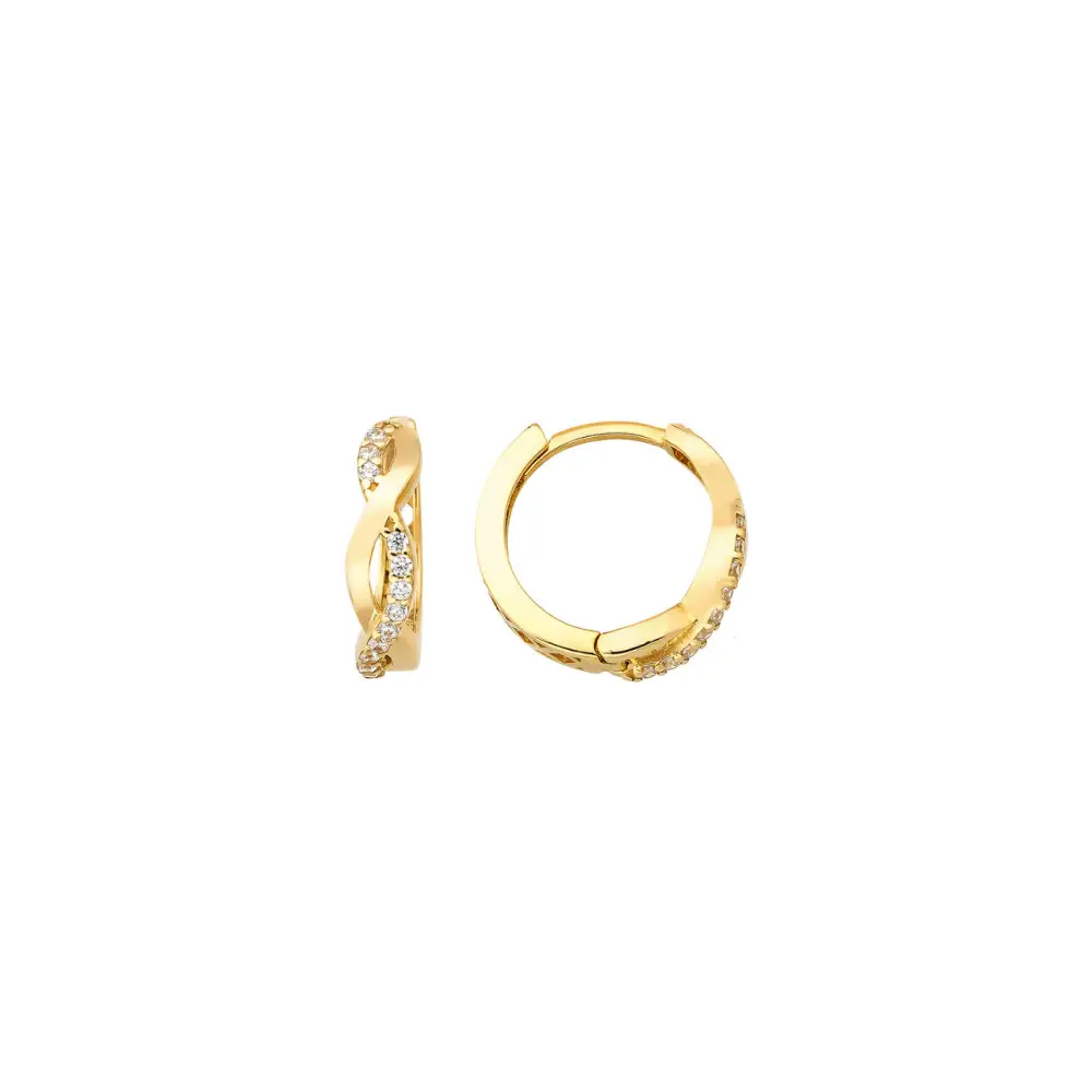 14K Solid Gold Minimalist Tiny Hoop Earrings - Earrings